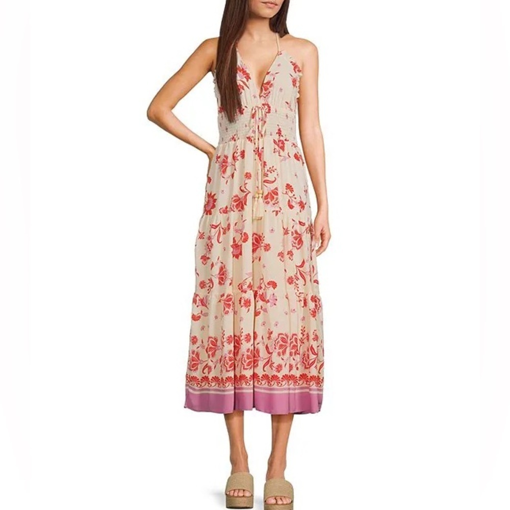 C&V Chelsea & Violet
Floral Border Printed Halter Midi Dress